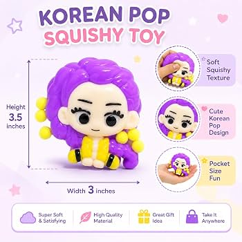 K-pop doll taba squishy (purple hair)-Rumi