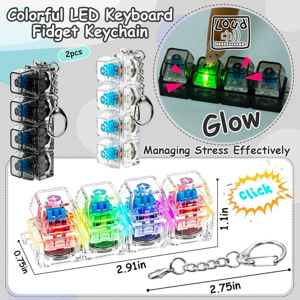 Keyboard keychains fidget toy