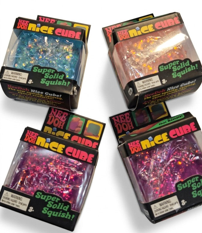 NeeDoh Nice Cube Glitter Edition Fidget Toy( random colors)