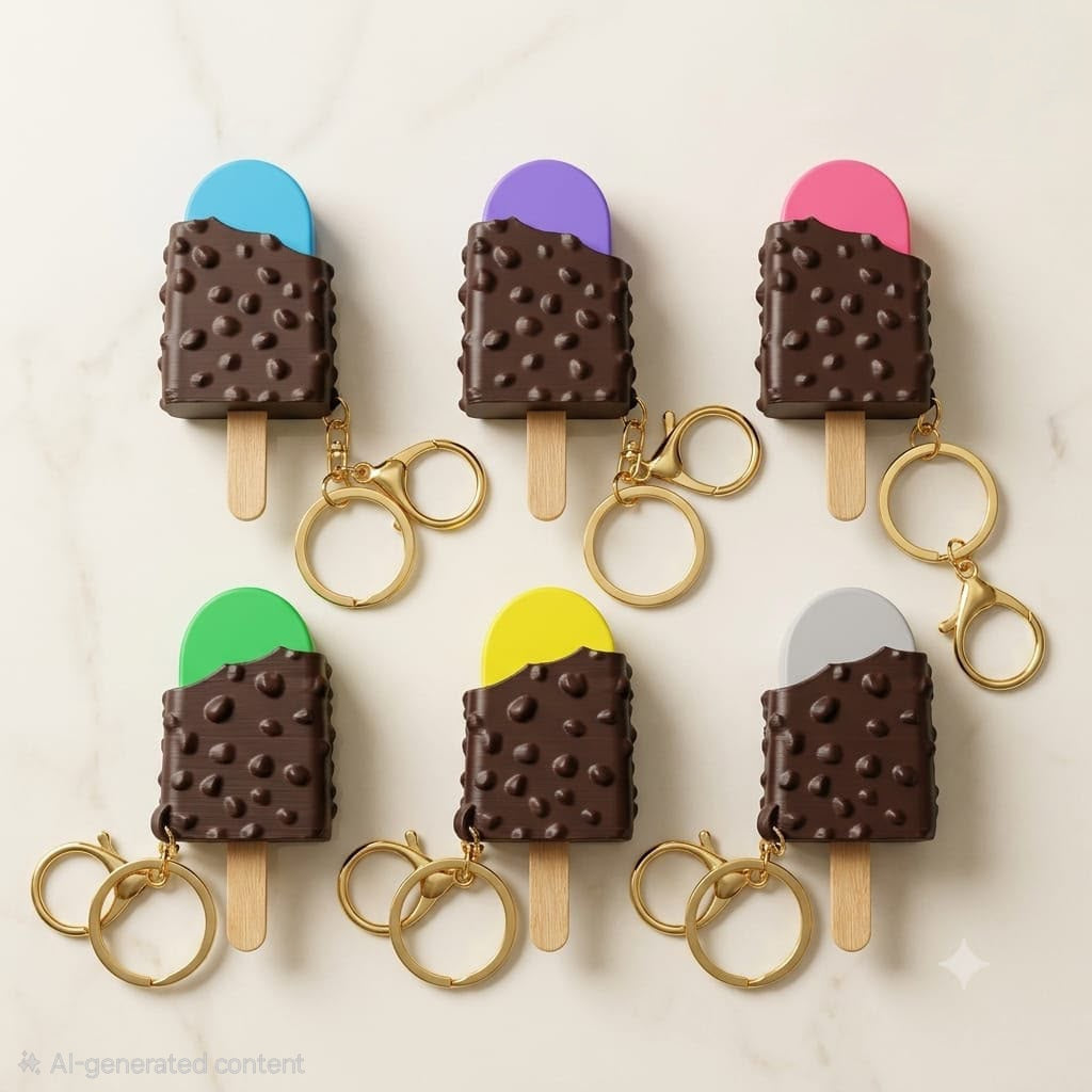 Choco-bar ice-cream popsicle clicker keychain ( random clicker)