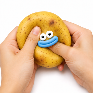 Potato squishy with silly faces