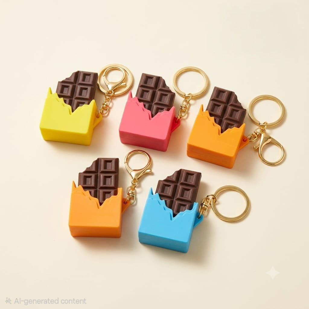 Chocolate clicker keyrings