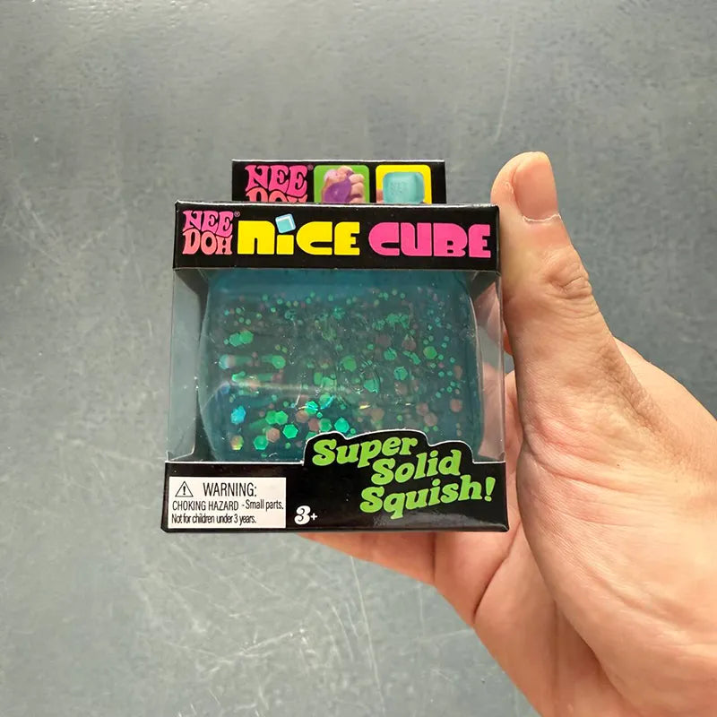 NeeDoh Nice Cube Glitter Edition Fidget Toy( random colors)